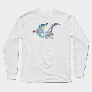 Watercolor Alligator Long Sleeve T-Shirt